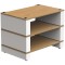 Blok Stax 2G 3 Shelf Hi-Fi Stand - Natural Ash Plywood Shelves / Satin White Sides